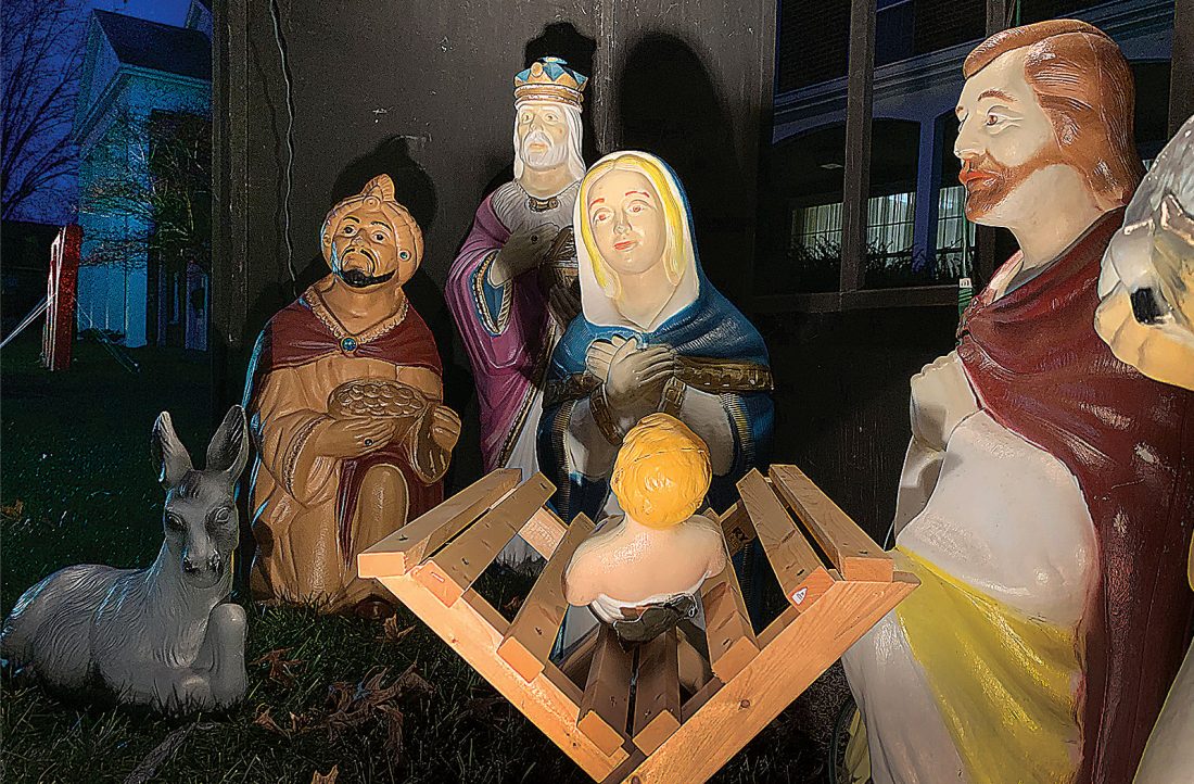 Displays of the nativity can be found in lawns, parks and churches ...